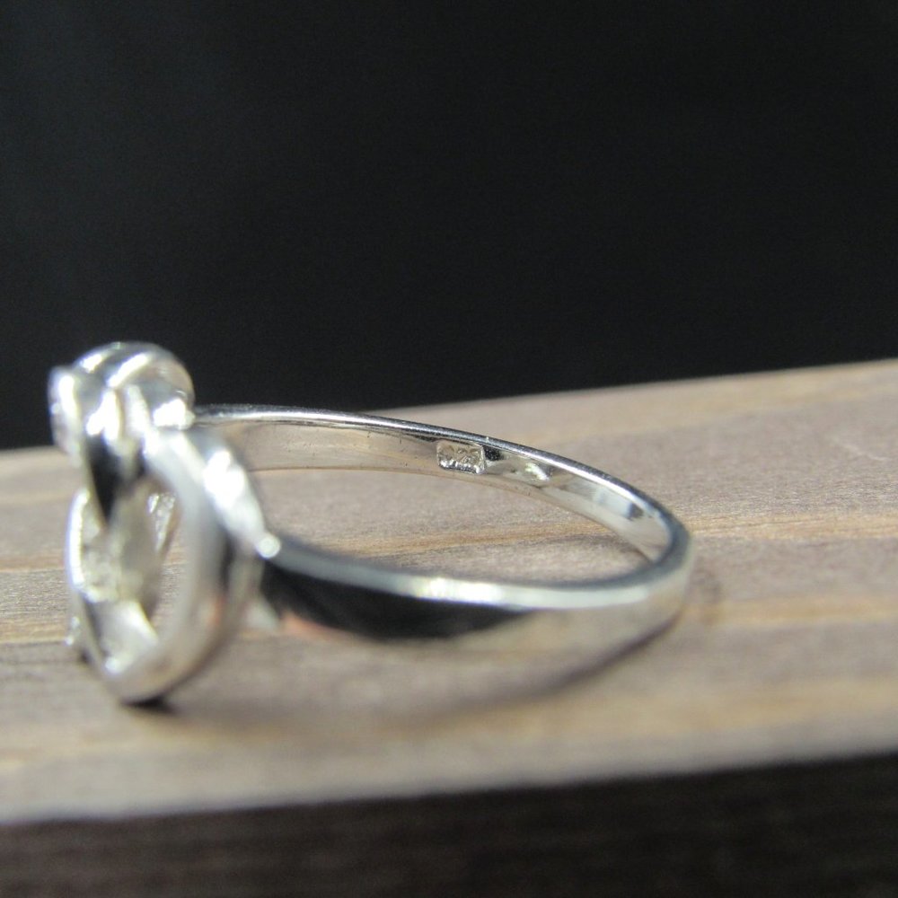 Size 7 Sterling Silver Double Cubic Zirconia Ring - Picture 5 of 8